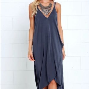 Lush Mood & Melody washed purple high-low dress